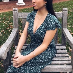 Urban Outfitters Kimchi Blue Floral Midi Wraparound Dress Size Small